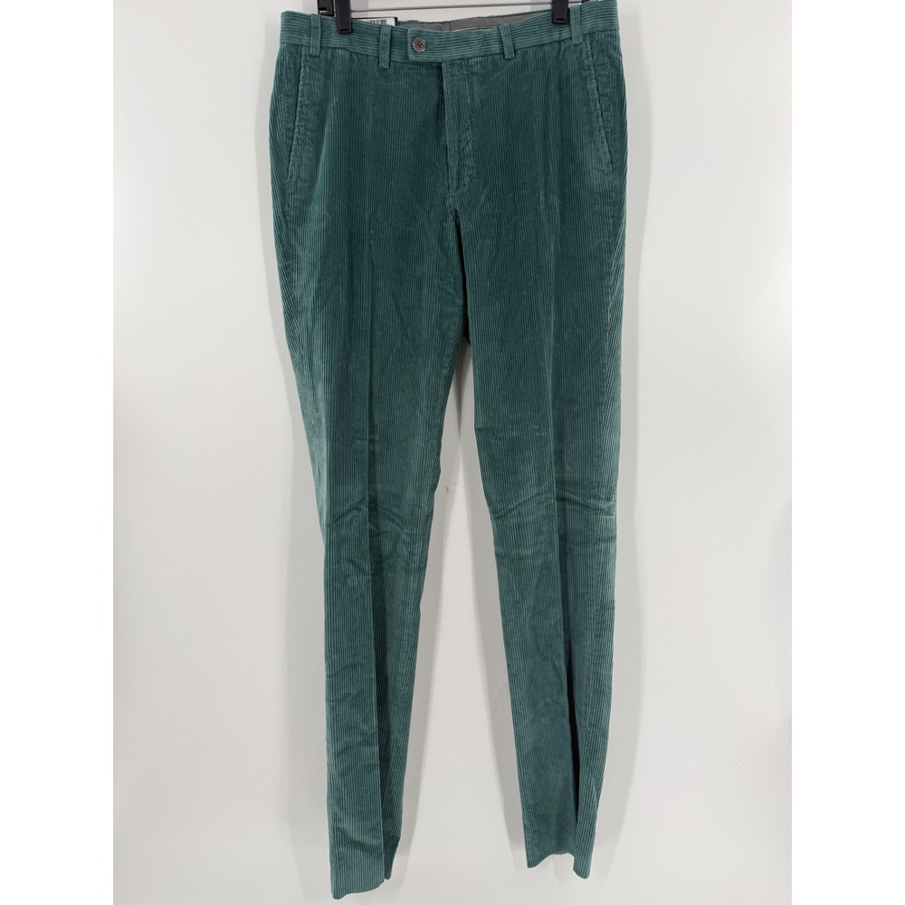 Hiltl Dayne So Corduroy Pants Mens 34/38 Sea Green Regular Fit Trousers NEW